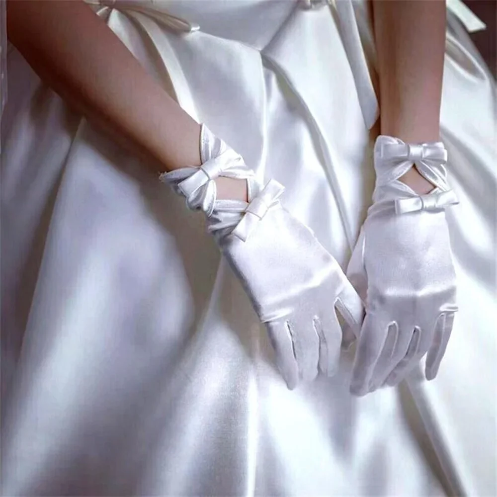 Women's Special White #2 Short Satin Gloves Formal Dress Wedding Dancing